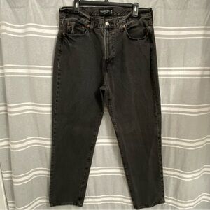 ABERCROMBIE & FITCH Mens Authentic Rigid Denim Loose Black Jeans Size 36x32